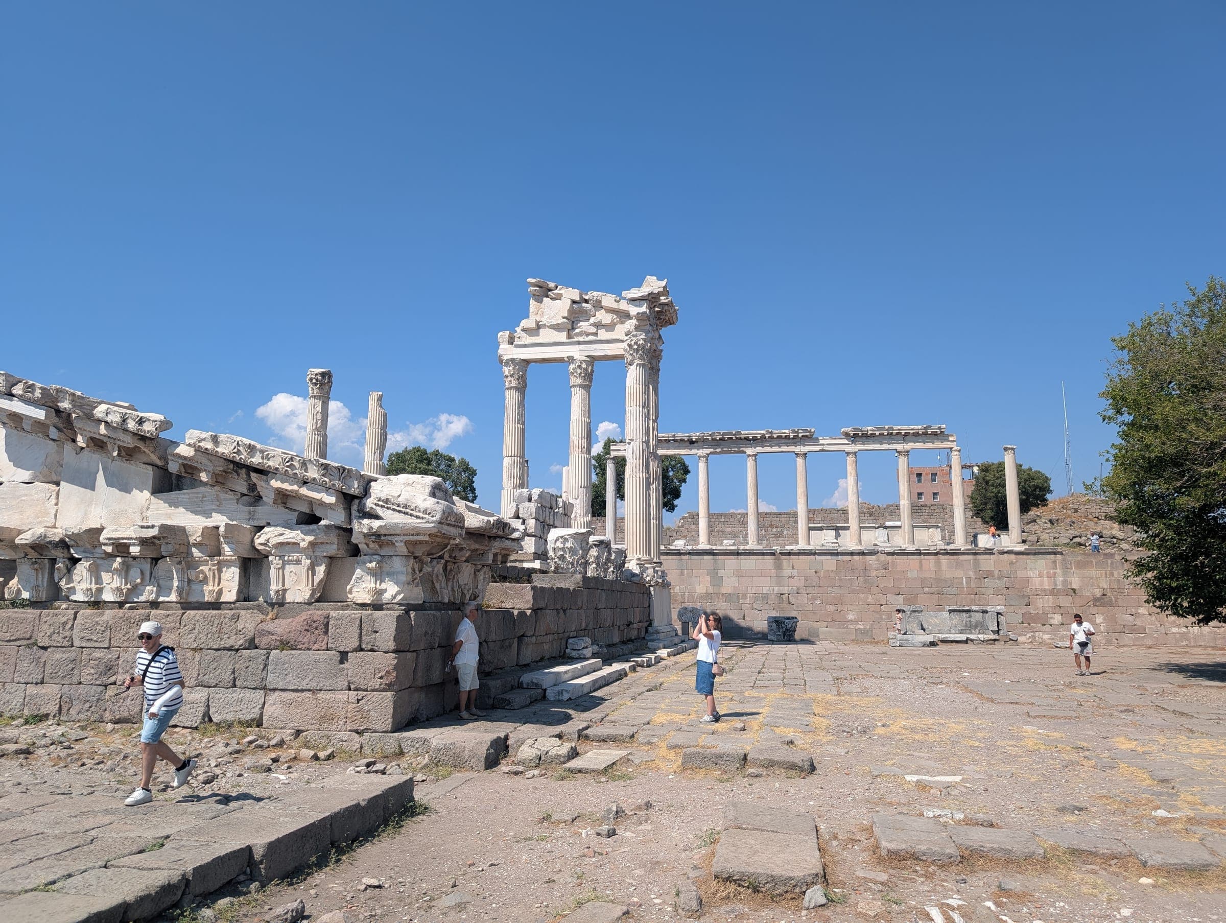 The columns of the Temple of Trajan on the acropolis of Pergamum, “where Satan's throne is”